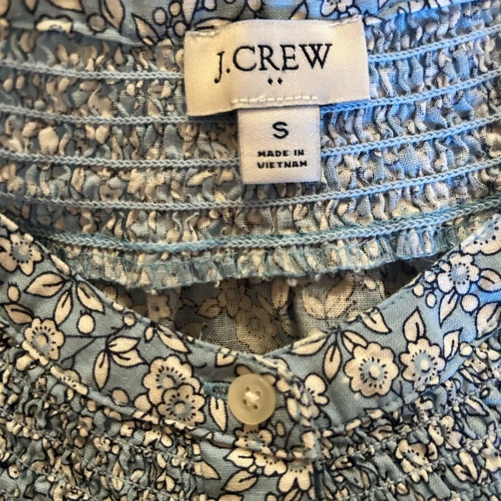 J. Crew Puff Sleeve Floral Blouse Women’s Size Small - Picture 4 of 4